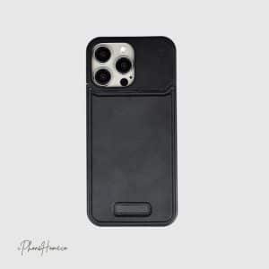 قاب چرمی فلزی Combo مشکی مناسب iPhone 16 Pro (6588)