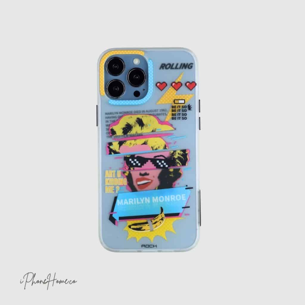 قاب راک Marilyn Monroe سفید مناسب iPHONE 13 Pro Max (6687)
