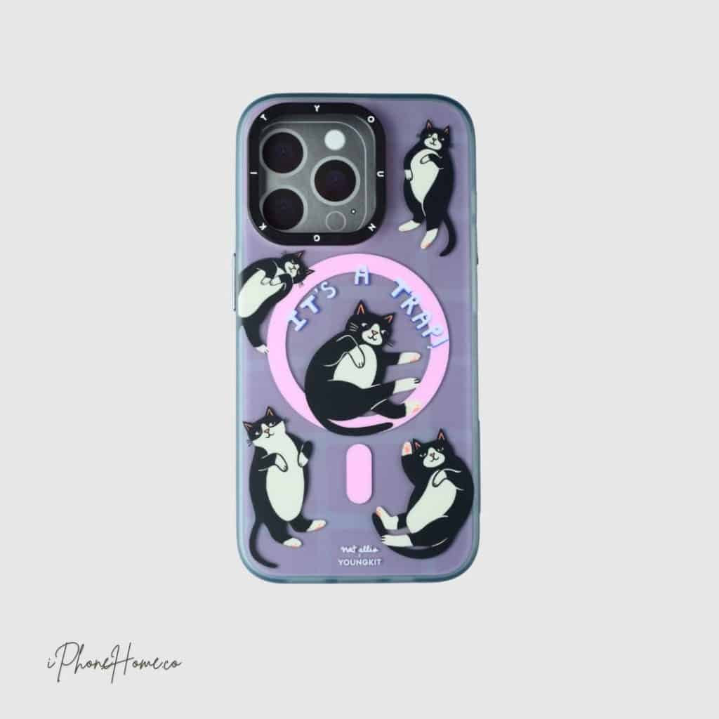 قاب یانگ کیت Cat Trap یاسی مناسب iPhone 15 Pro (8074)
